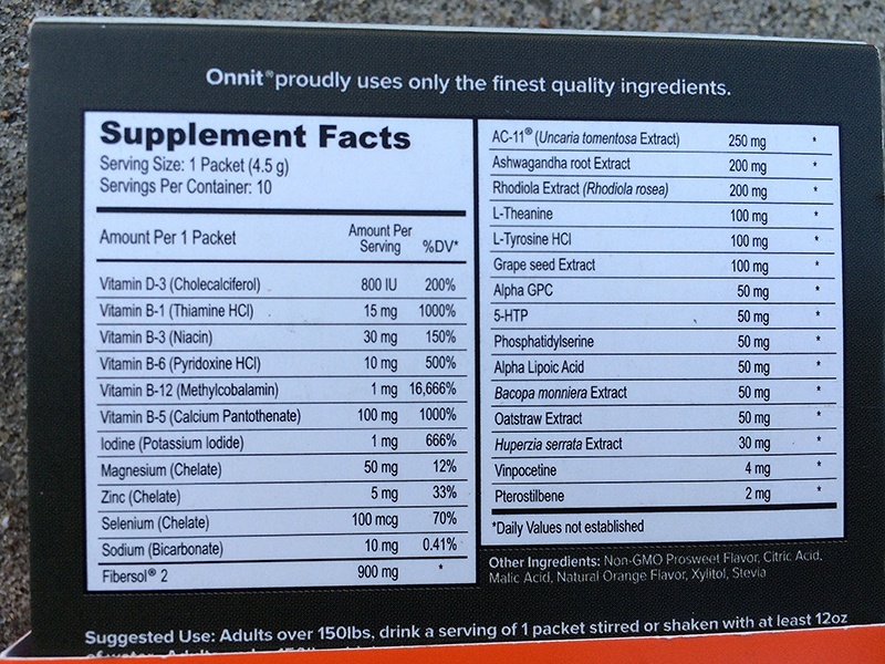 Onnit 180 Nutrition Label Ingredients