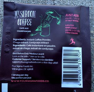 Mushroom Coffee Cordyceps Nutrition Label